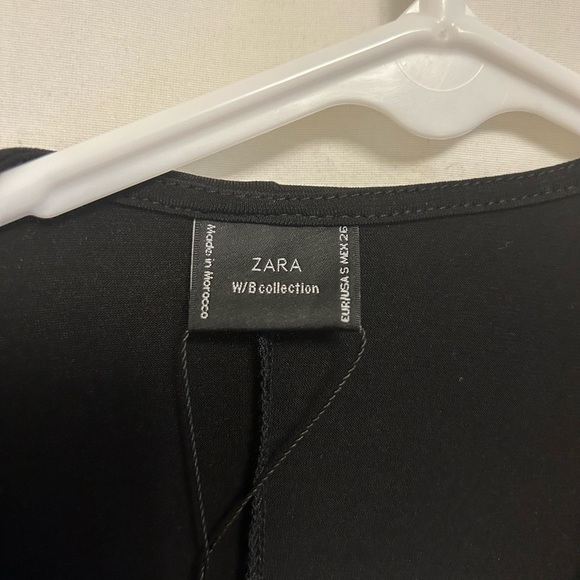 NWT Zara W&B Collection Asymmetrical Draped Black and White Dress Size Small - Picture 5 of 8